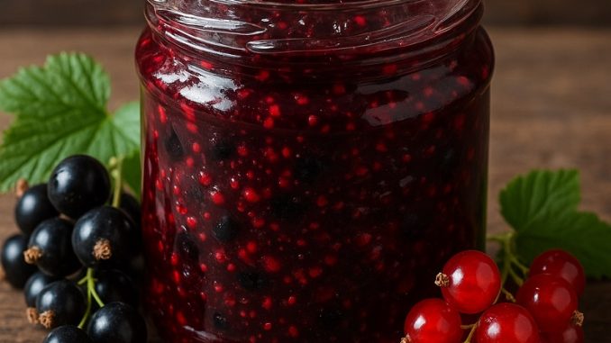 Konfitura babci z czarnych i czerwonych porzeczek