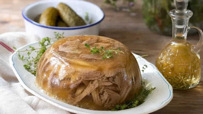 Galareta z kaczki wyłożona z formy