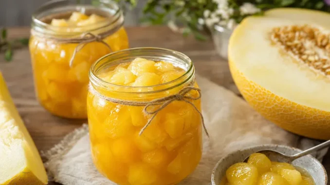 Konfitury z melona w słoikach