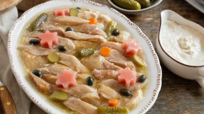 Auszpik z prosiaka w galarecie z sosem