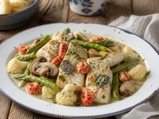 Fricassee z sandacza z jarzynkami