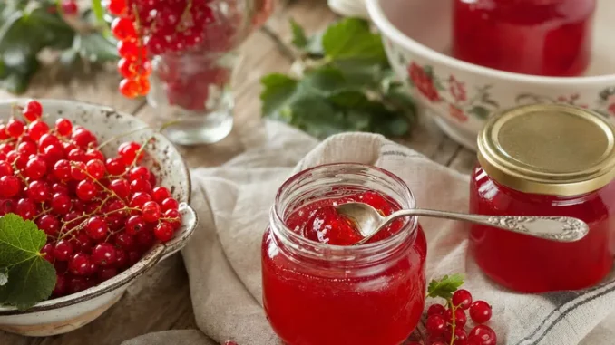 Galaretka z czerwonych porzeczek w słoiczkach