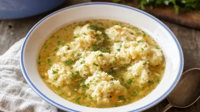 Kluski z grysiku w rosole