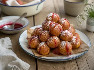 Pączki ptysiowe z cukrem i sokiem