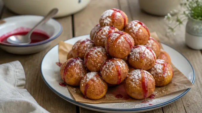 Pączki ptysiowe z cukrem i sokiem