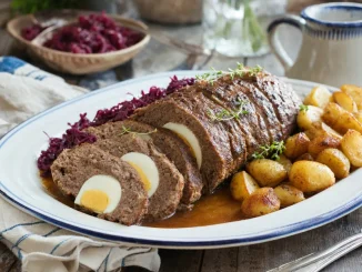 Pieczeń siekana rolada z jajkiem w środku