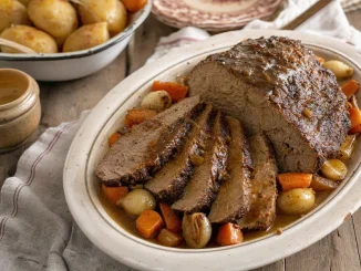 Pieczeń wołowa duszona z jarzynkami