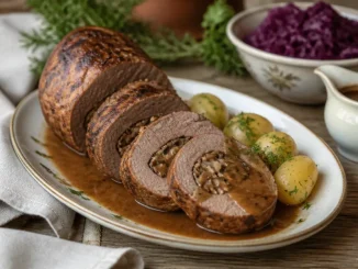 Polędwica faszerowana pieczarkami