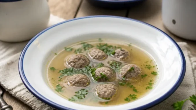 Pulpety z wątróbki drobiowej w rosole