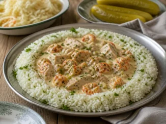 Ragout białe w wieńcu z ryżu