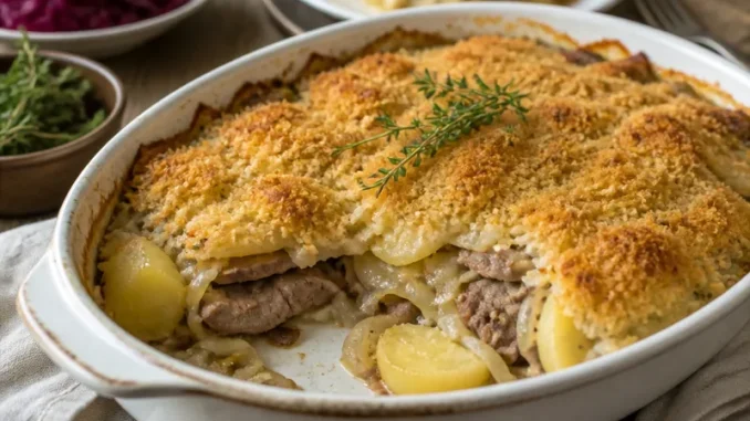 Rozbratel z ziemniakami zapiekany w śmietanie