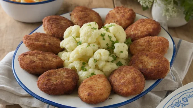 Sznycle wieprzowe siekane z kalafiorem