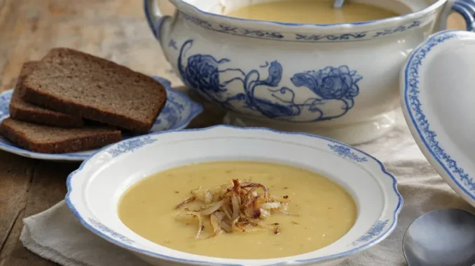 Zupa cebulowa kremowa ze śmietanką