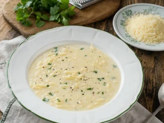 Zupa włoska risotto z makaronem i parmezanem