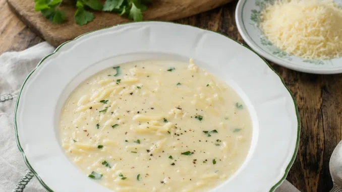 Zupa włoska risotto z makaronem i parmezanem