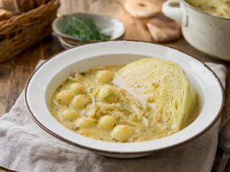 Zupa ze słodkiej kapusty z ziemniaczkami