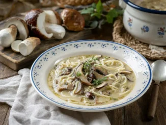 Zupa ze świeżych grzybów z kluseczkami